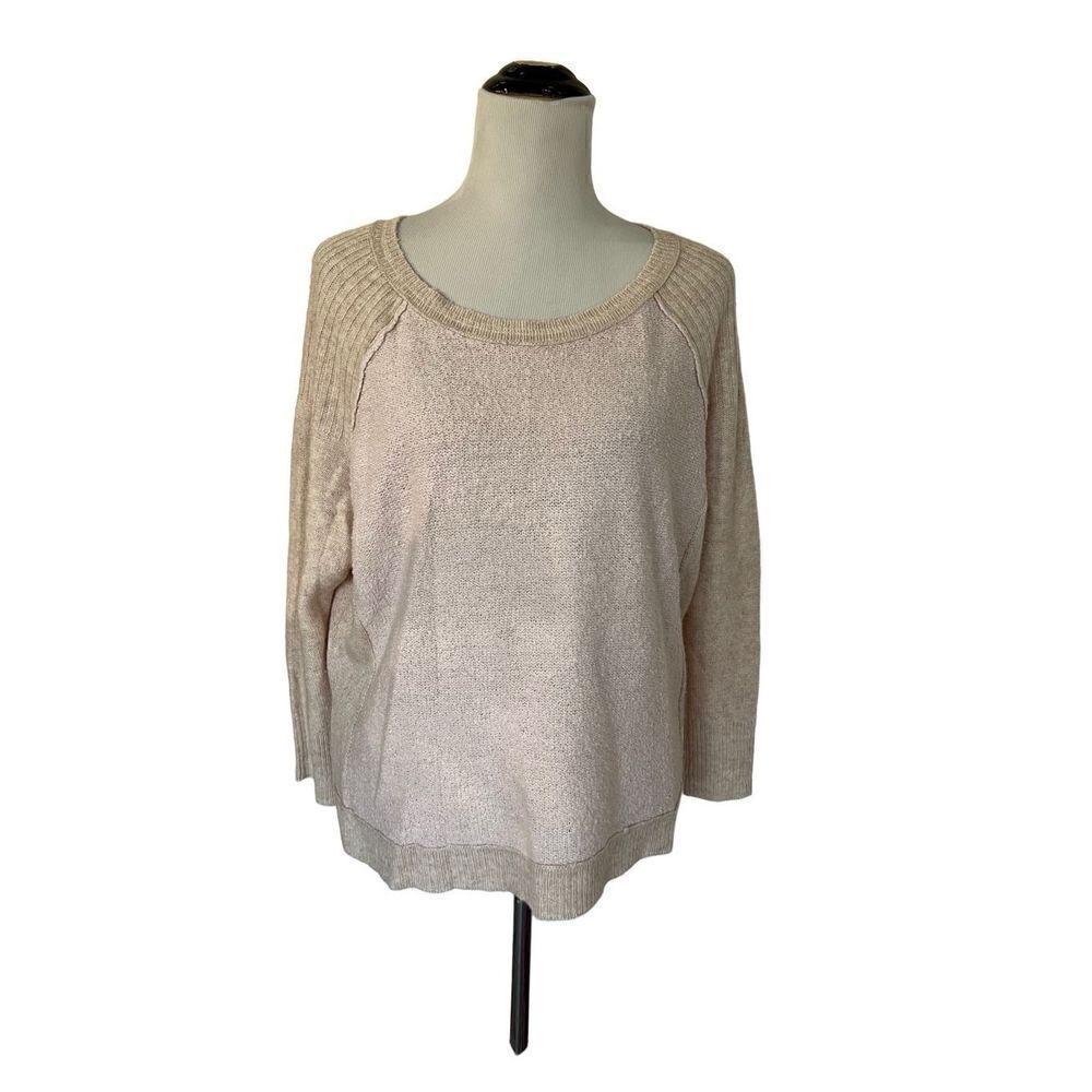 Free People Top cream/pink color size S